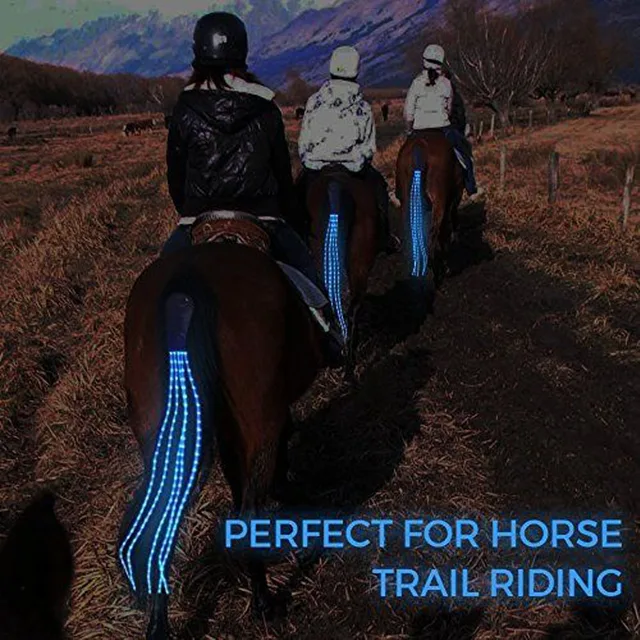 New 100CM Horse Tail USB Chargeable LED Horse Harness - Equestrian Riding Tail Lights 4