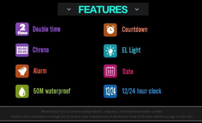 Бренд SKMEI, спортивные цифровые часы, мужские Модные Водонепроницаемые многофункциональные военные светодиодный цифровые часы, уличные наручные часы