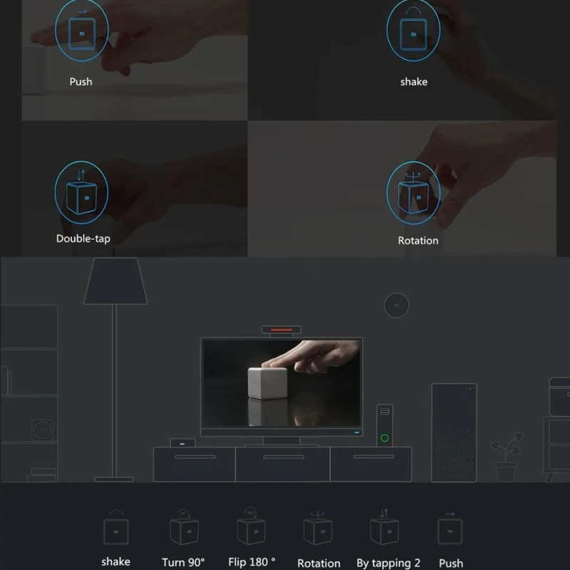Xiaomi Mijia Home APP Aqara магический контроллер Zigbee версия шесть управляемых действий, требуется работа с Xiaomi Многофункциональный шлюз