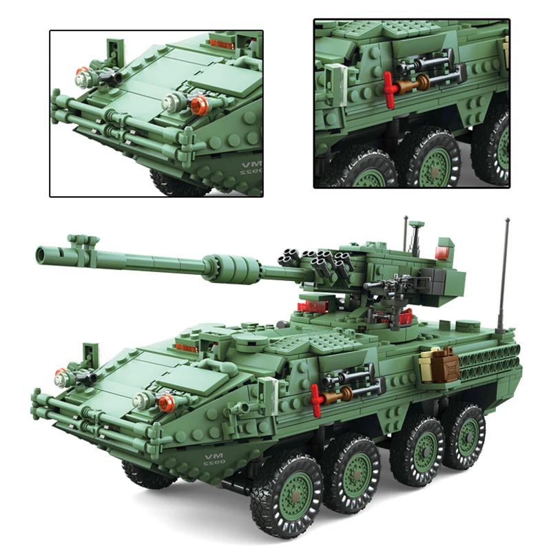 Новый KY10001 века военные MGS-M1128 танки Набор строительных блоков бронетехники DIY Кирпичи игрушки для детей Подарки на Новый год