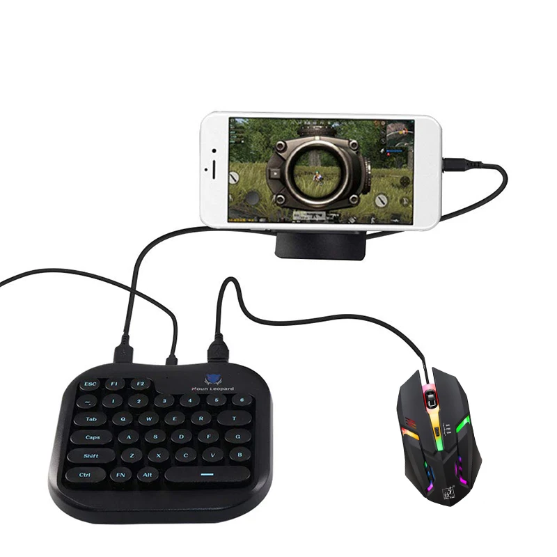 

Plug and Play PUBG Mobile Gamepad Controller Gaming Keyboard Mouse Converter Adapter Dock Station for Android Phone