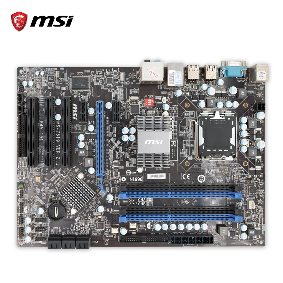 Original MSI P45-C51 Desktop Motherboard P45 Socket LGA 775 DDR3 8G SATA2 ATX 100% Fully Test original msi g41tm p31 desktop motherboard g41 socket lga 775 ddr2 8g sata2 usb2 0 micro atx 100% fully test