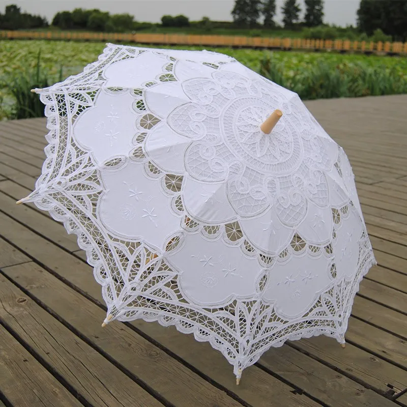Модный зонтик от солнца, хлопковый зонтик для невесты, кружевной зонтик, Свадебный зонтик, украшения UM0802