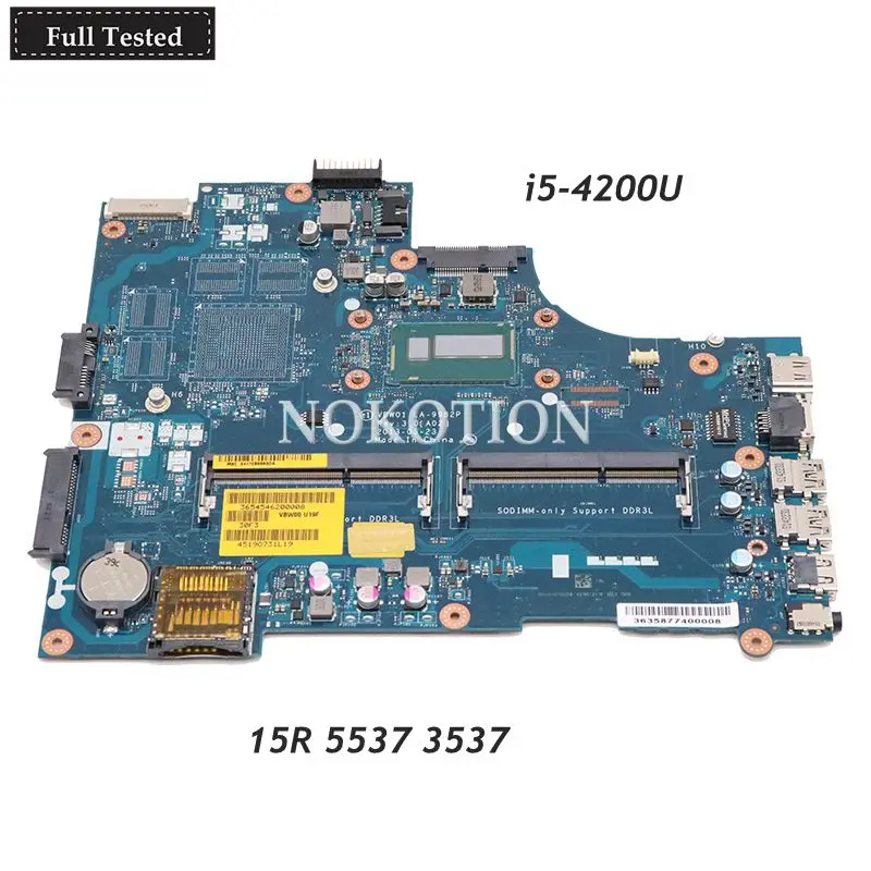 low cost  NOKOTION laptop motherboard for DELL inspirion 15R 3537 5537 Mainboard I5-4200U CPU CN-000GCY 000GC