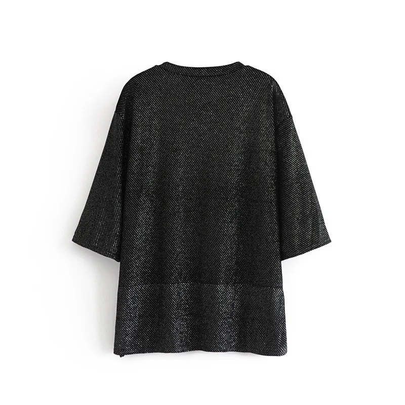 popular Star 55-9003 European and American fashion hot-pressed velvet pocket loose T-shirt popular Star 55-9003 European and American fashion hot-pressed velvet pocket loose T-shirt