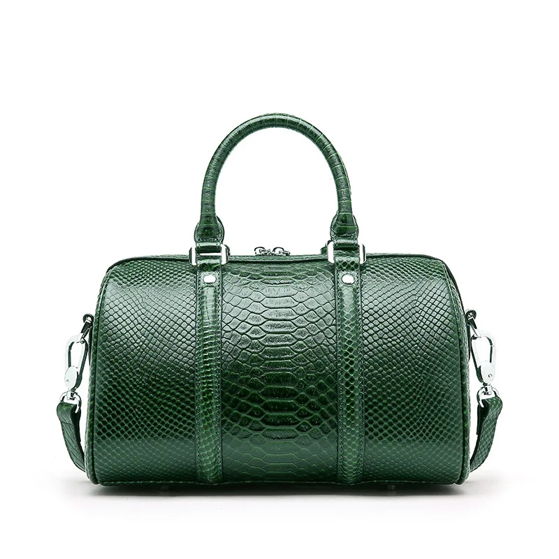 

New Arrival Ladies Boston Bags Serpentine Handbags Women Famous Brands First Layer Leather Soft Totes Shoulder Bag Green bolsas