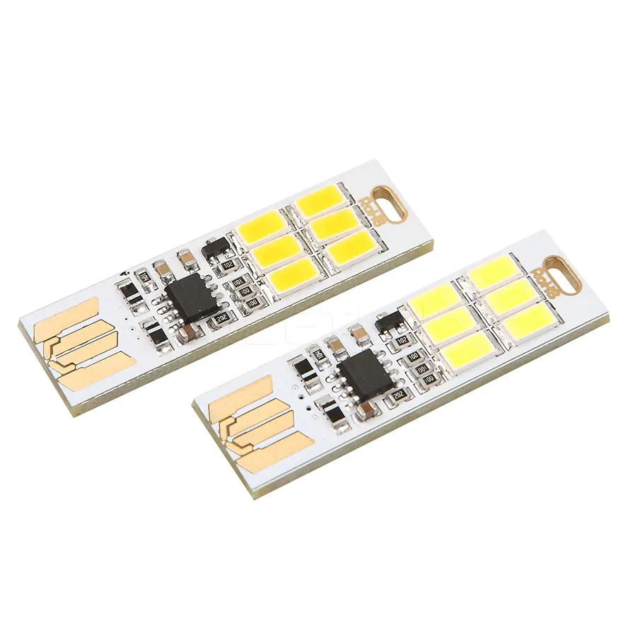 

1pc Mini Touch Dimmer Pocket Card USB Power Lamp Bulb 6 LED Keychain 1W 5V LED Light for For Power Bank Computer Laptop