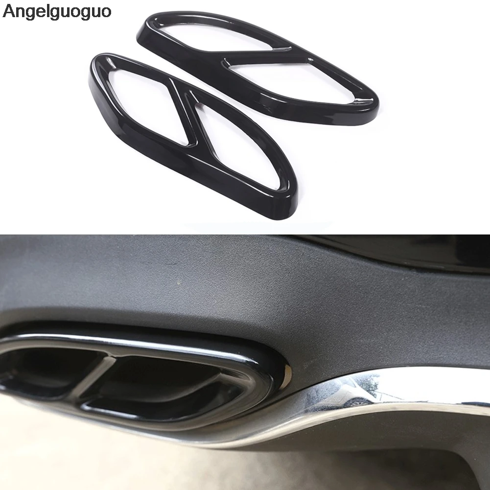 

Black Car Accessory AMG Exhaust Cover Trim For Mercedes Benz GLC A B C E Class X253 W176 W246 W205 W213