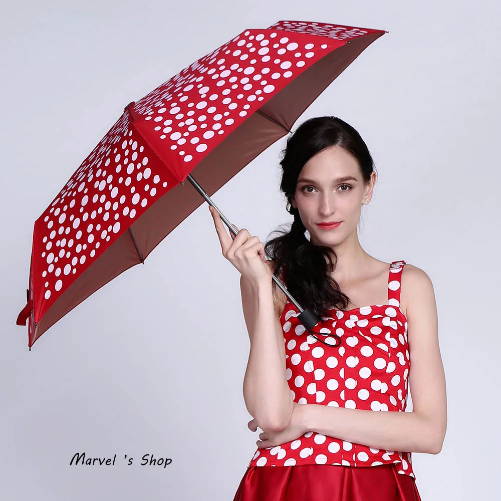 2015 Brand Polka Dot Style Designer Umbrellas Ultra Light UV Sun