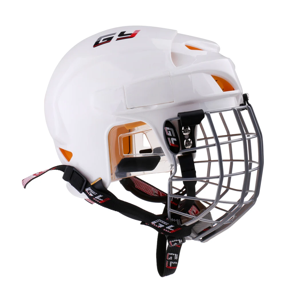 Хоккейный Шлем мягкий EVA лайнер со стальной клеткой HECC/CSA/CE хоккейный лицевой щит от клетки комбинированный защитный щит Шлем маска - Цвет: L