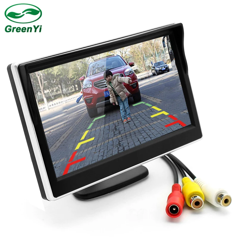 

Wholesale 10pcs TFT LCD Monitors 5 inch Car monitor Video Player Electronic Screen 2CH Video For Car Rear View Cameras