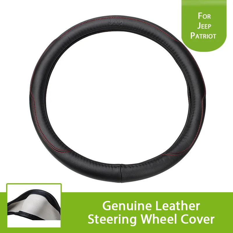 Genuine Leather Steering Wheel Cover For Jeep Patriot Jeep Wrangler Jeep Compass Jeep Grand