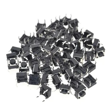 

50pcs/lot 6x6x4.3MM 4PIN G89 Tactile Tact Push Button Micro Switch Direct Plug-in Self-reset DIP Top Copper Free Shipping