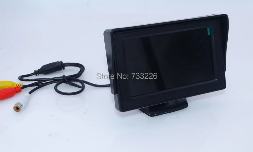 2 In 1 Car Parking Assistance System 4.3 Inch TFT LCD Car Reverse Mirror Rearview Monitor + 8 LED Lights Car Rear View Camera