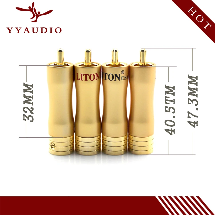 YYAUDIO Hi End Liton 24K позолоченный разъем RCA|connectors gold|connector plugconnector rca |