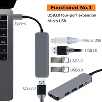 5 in1 USB C  USB-C  HDMI Micro SD/TF Card Reader   MacBook samsung Galaxy S9/S8 huawei P20 Pro  C USB 3,0 