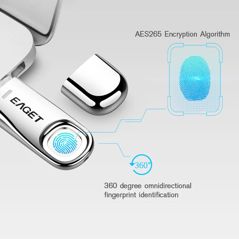 Eaget USB флеш-накопитель 64 ГБ 32 ГБ USB 3,0 флеш-накопитель 64 Гб шифрование отпечатков пальцев металлическая Флешка USB Флешка 32 ГБ флэш-диск для хранения