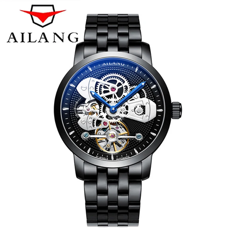 cheap 2019 New AILANG Original Men #039;s Watches Top Brand Luxury Automatic Mechanical Watch Skeleton hollow Sport 50M Waterproof Watch