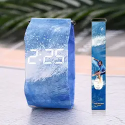2018 reloj mujer мода новый бренд любителей часы водонепроницаемые цифровые часы бумаги оболочки часы раскладывающейся застежкой часы для пары
