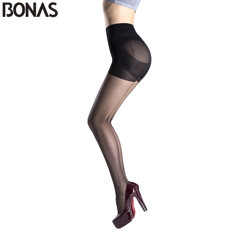 

BONAS 6pcs/lot Summer Solid Color Sexy Tights 15D Slim Nylon Pantyhose Fashion Tights Women Lady Spandex Elasticity Waist Cheap