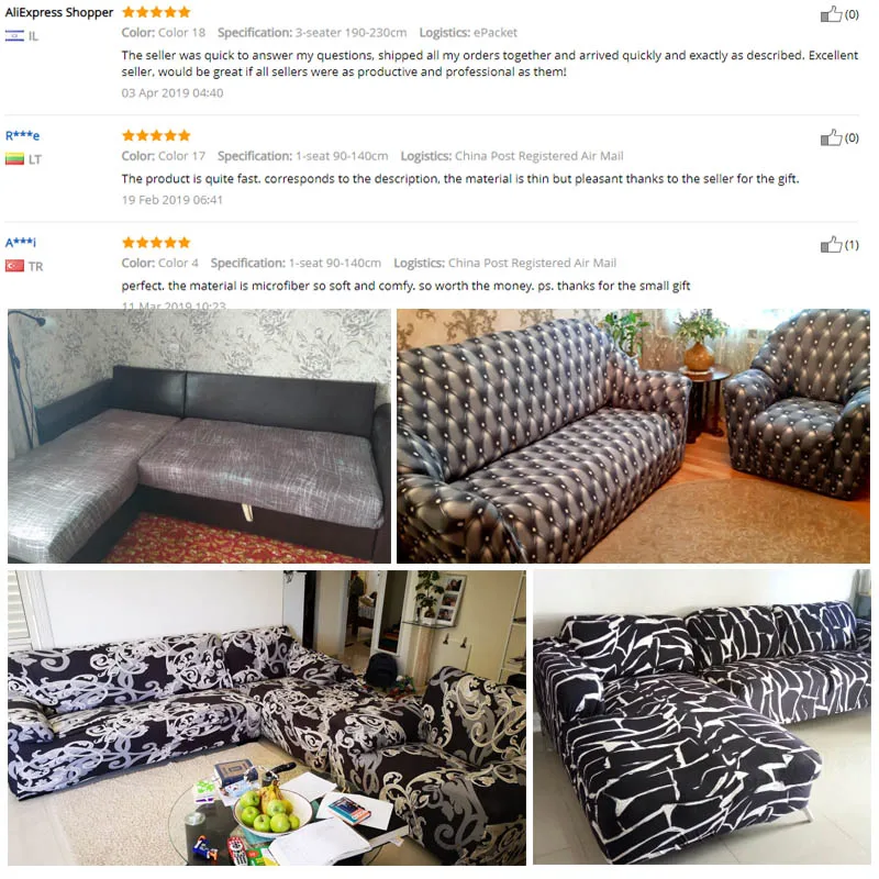 Elastic Sofa Cover Cotton It Needs Order 2 Pieces Covers for L-shape Corner Sectional Sofa Cover for Living Room Solid Color
