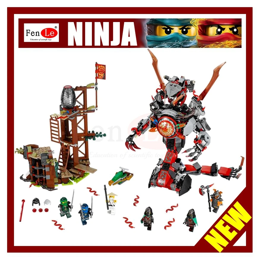

734pcs Ninja New 10583 Dawn of Iron Doom DIY Model Building Kit Blocks figures Toys Playset Compatible with 70626