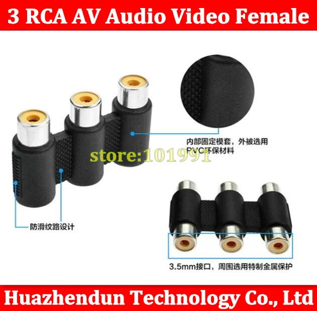 

10pcs New Triple 3 RCA AV Audio Video Female To Female F/F Jack Connector Coupler Adapter