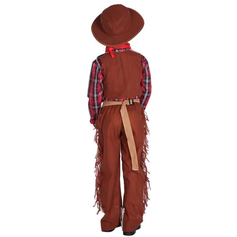 M-XL ковбойские костюмы на Хэллоуин для мальчиков; детские ковбойские костюмы для косплея; карнавал; Пурим; сценический костюм; маскарадный костюм; рождественское праздничное платье