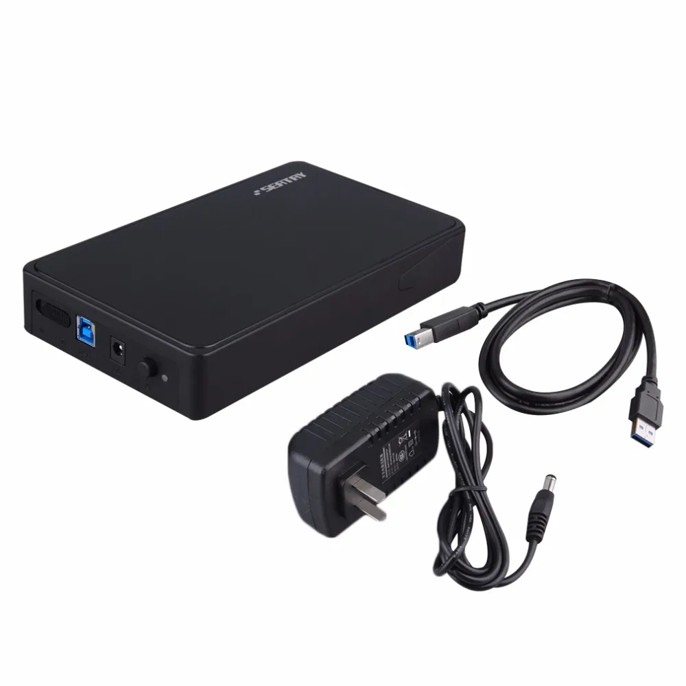 Черный Корпуса для жёстких дисков инструмент-бесплатная USB 3.0 внешний 3.5 ''SATA жесткий диск SSD случай HDD США Plug