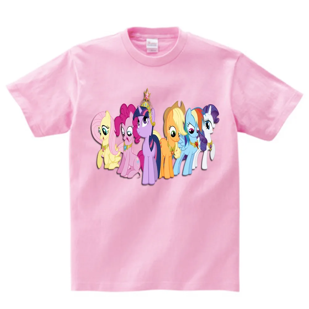 

Girls T shirt My Little Poli Anime t shirt Twilight Sparkle/Rainbow Dash/Apple Jack/Rarity/Fluttershy/Pinkie Pie cartoon tees N
