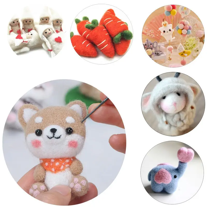DIY Hand Spinning Sewing Mold 25Colors Needle Felting Wool Felt Craft