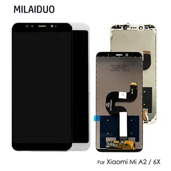 

LCD Display For Xiaomi Mi A2 MIA2 6X MI6x Touch Screen Digitizer Full Assembly Replacement Black White with Frame 5.99"+Tools