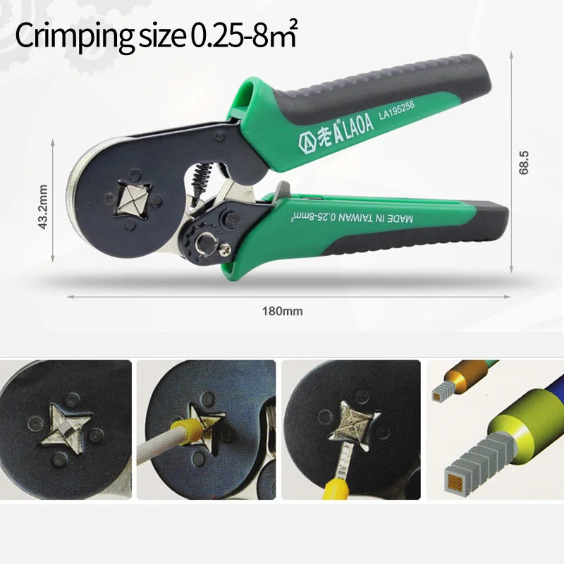 US $54.26 1pcs Laoa Quadrangled European Ratchet Terminal Crimping Pliers 0258mm La195258
