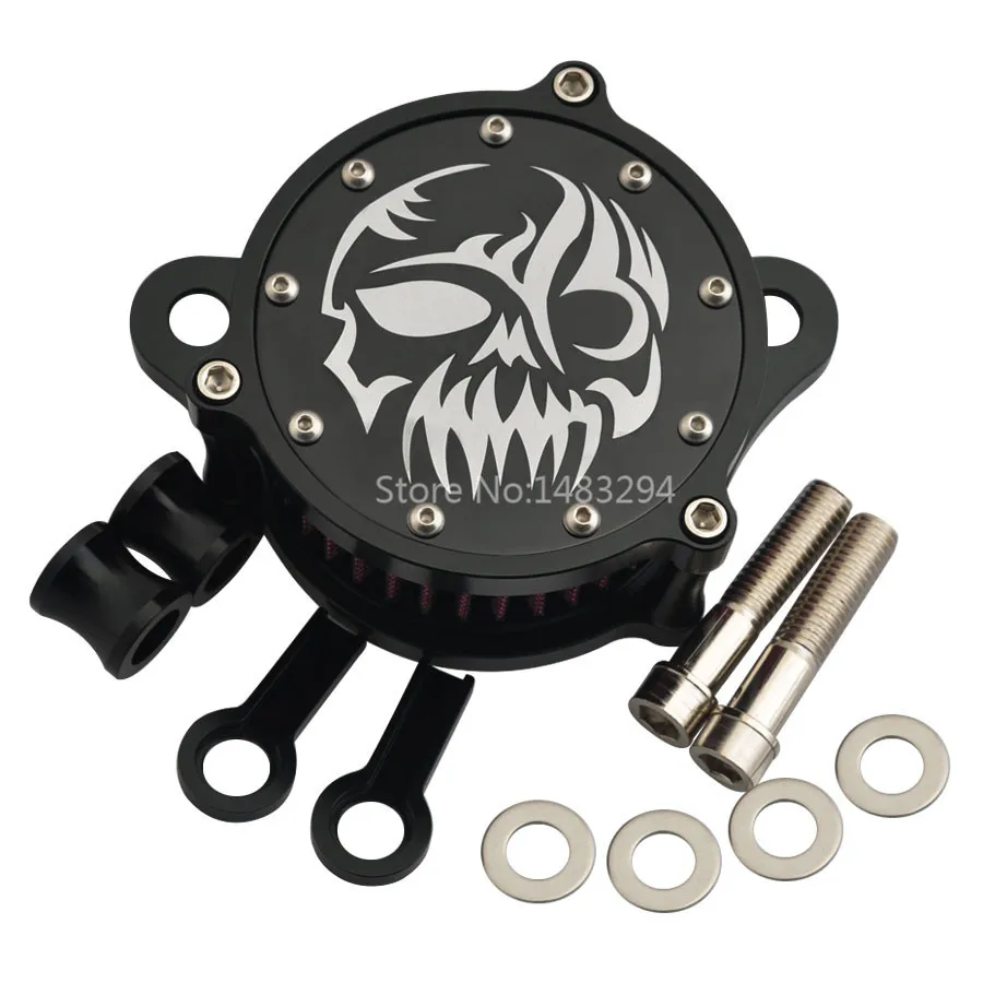 

Motorcycle Air Cleaner Intake Filter Custom Skull Style For Harley Sportster 48 72 XL 883 1200 04-19
