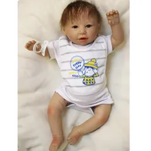 2017 New 20inch Toy for Girls Soft Body Silicone Reborn Baby Doll Vinyl Newborn Babies Dolls Kids Child Gift Girl Brinquedos