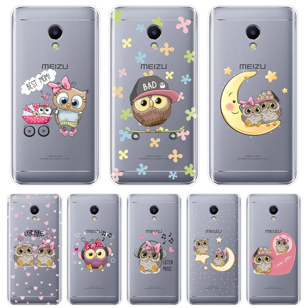 Задняя крышка из ТПУ для Meizu M2 M3 M5 M6 Note сова луна сердце любовь силиконовая мягкая