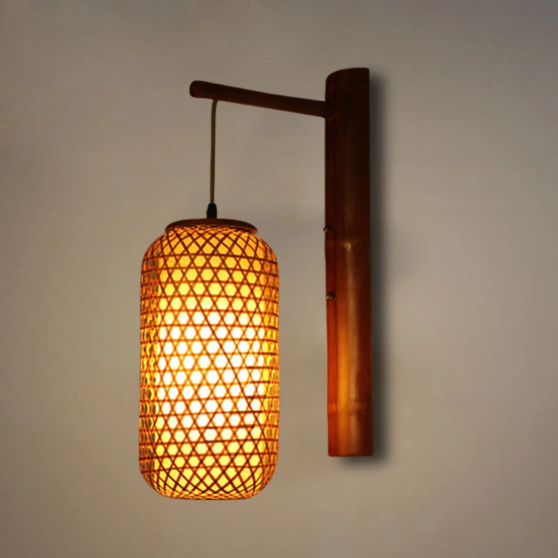 impuls Vært for Endelig Vintage Chinese Style Wood Beam Wall Mounted Lantern With Handmade Wicker  Lampshade E27 Led Light Fixture For Bedroom Balcony - Wall Lamps -  AliExpress