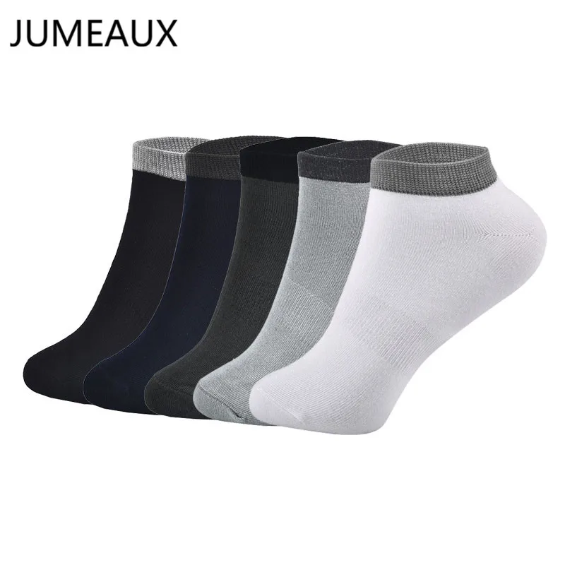 

JUMEAUX 3 Pairs/Lot Summer Men Bamboo Fiber Socks Stitching Color Socks Breathable Short Socks Happy Dress Ankle Socks Meias