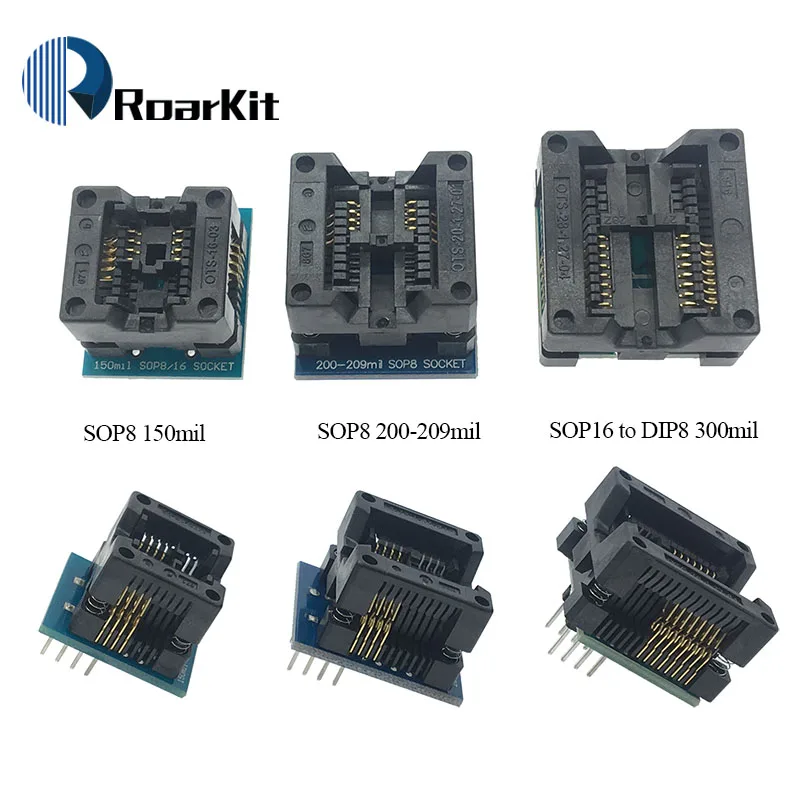 

SOP16 to DIP8 Adapter+SOP8 150mil 200mil 208mil 209mil Socket Suitable for EZP2010 EZP2013 CH341A TL866CS TL866A Programmer