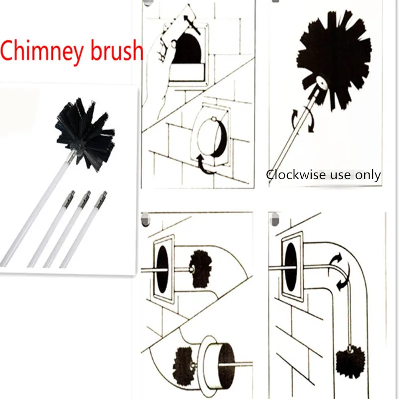 7 Pcs Nylon Cleaning Brush Long Handle Chimney Pipe Brush Cleaner Tool
