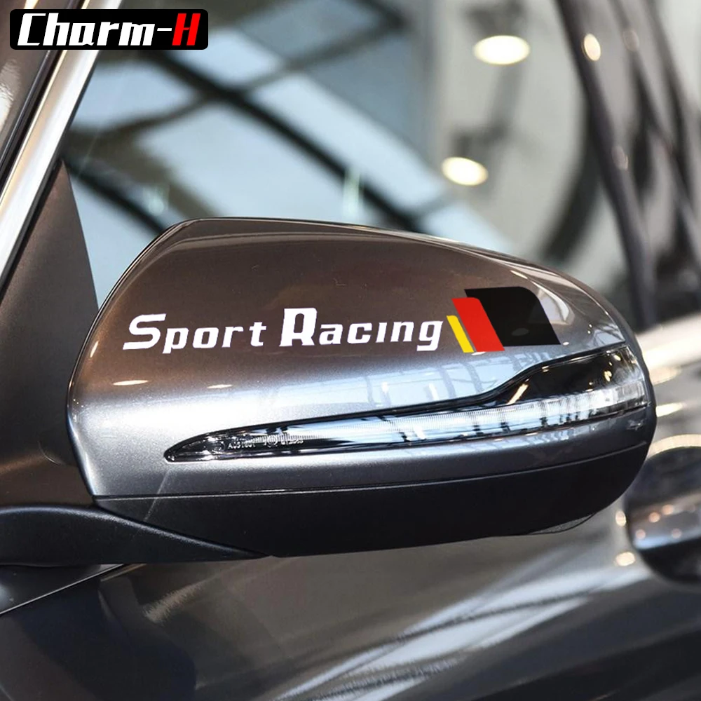 2X عاكسة الرؤية الخلفية الجانبية مرآة الفينيل الرياضة سباق ملصقات مصورة لمرسيدس بنز W205 W210 W204 W211 W203 CLA GLa أي 45 أي أم جي