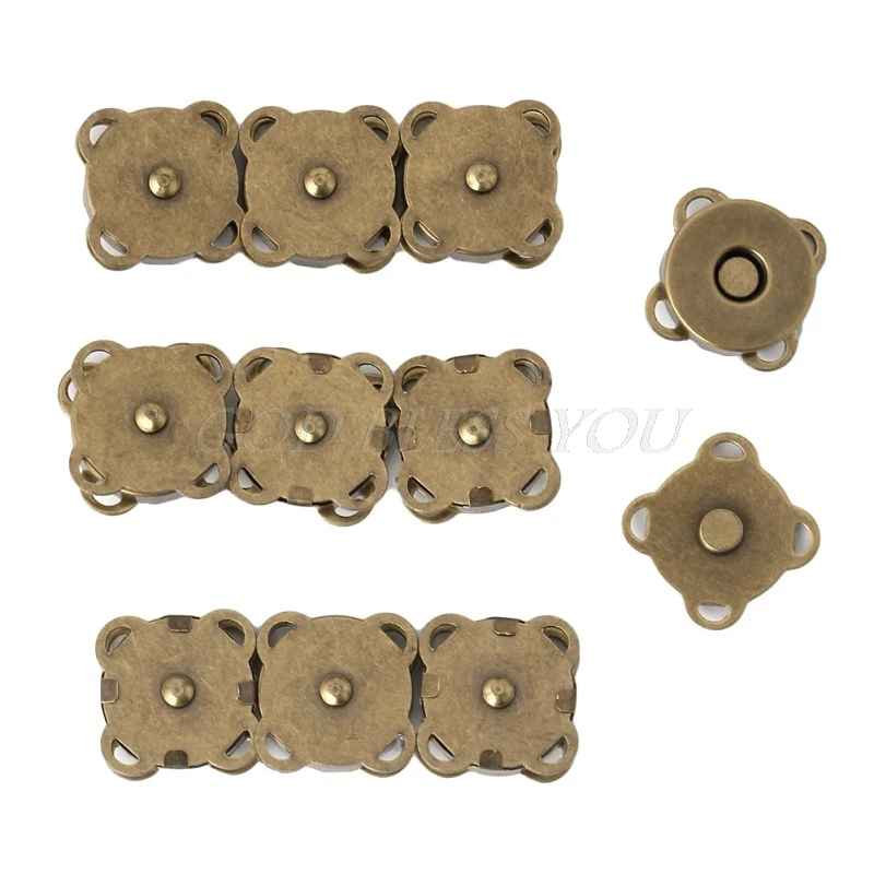 10 шт. 14/18 мм DIY Магнитные защелки застежка для сумочки, металлические кнопки для сумки - Цвет: 14mm brown