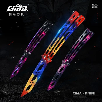 

Stainless Steel Balisong Trainer practice folding Knife dull blade no edge tool Butterfly Knife