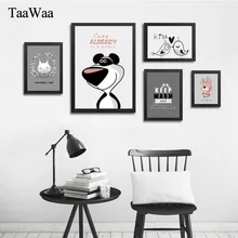 TAAWAA Cartoon Animals Rabbit Fox Poster Nursery Wall Art Print Painting Minimalist Nordic Picture Children Bedroom Decoration TAAWAA Cartoon Animals Rabbit Fox Poster Nursery Wall Art Print Painting Minimalist Nordic Picture Children Bedroom Decoration