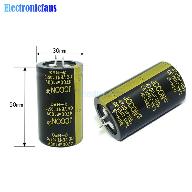 Diymore 100V 4700 мкФ 30X50 мм Алюминий электролитический конденсатор с алюминиевой крышкой, 100V4700uF 30*50 мм сквозное отверстие конденсатор с алюминиевой крышкой, высокая частота низкая ESR