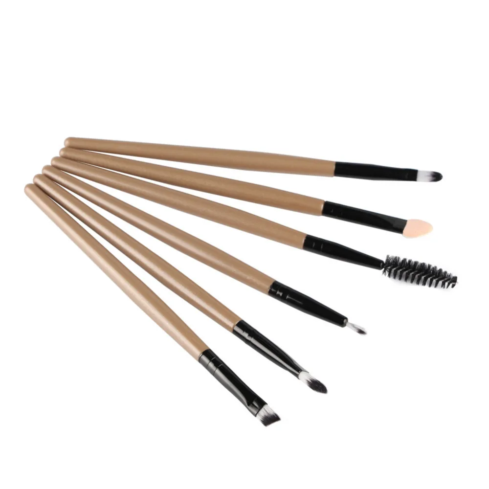 Professional 6pcs Cosmetic Makeup Brush Kit Foundation Eyeshadow Eyeliner Eyelash Make Up Pincel Maquiagem Eye Brushes Set | Красота и