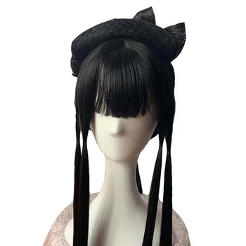 

80cm princess shaped hair for women chinese ancient dynasty fairy cosplay head wear funny maid hair performance hair