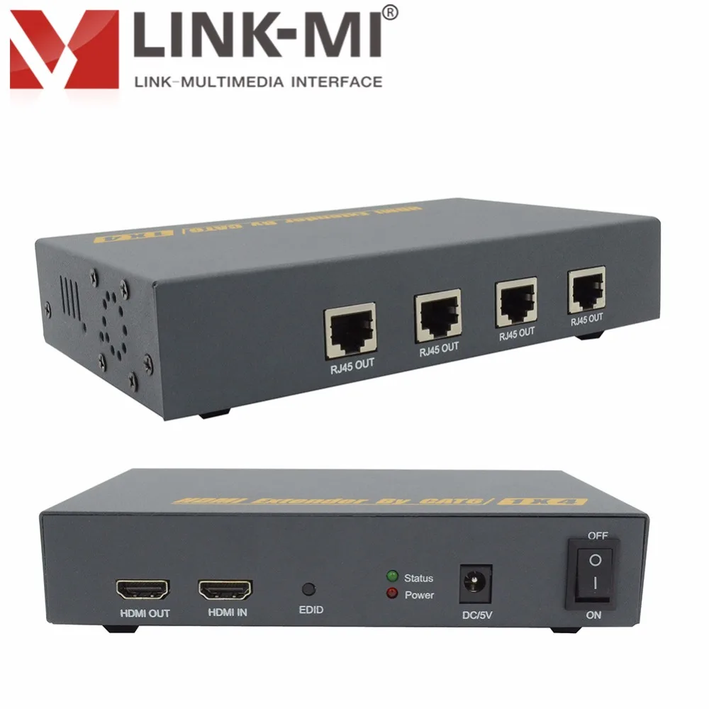 

LINK-MI HT0105 1x4 HDMI Splitter and Extender Over CAT6/7 Cable 60m (With 4 Receivers)