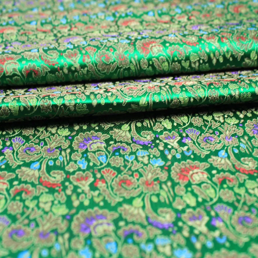 90x50cm European green flower High precision jacquard tapestry satin