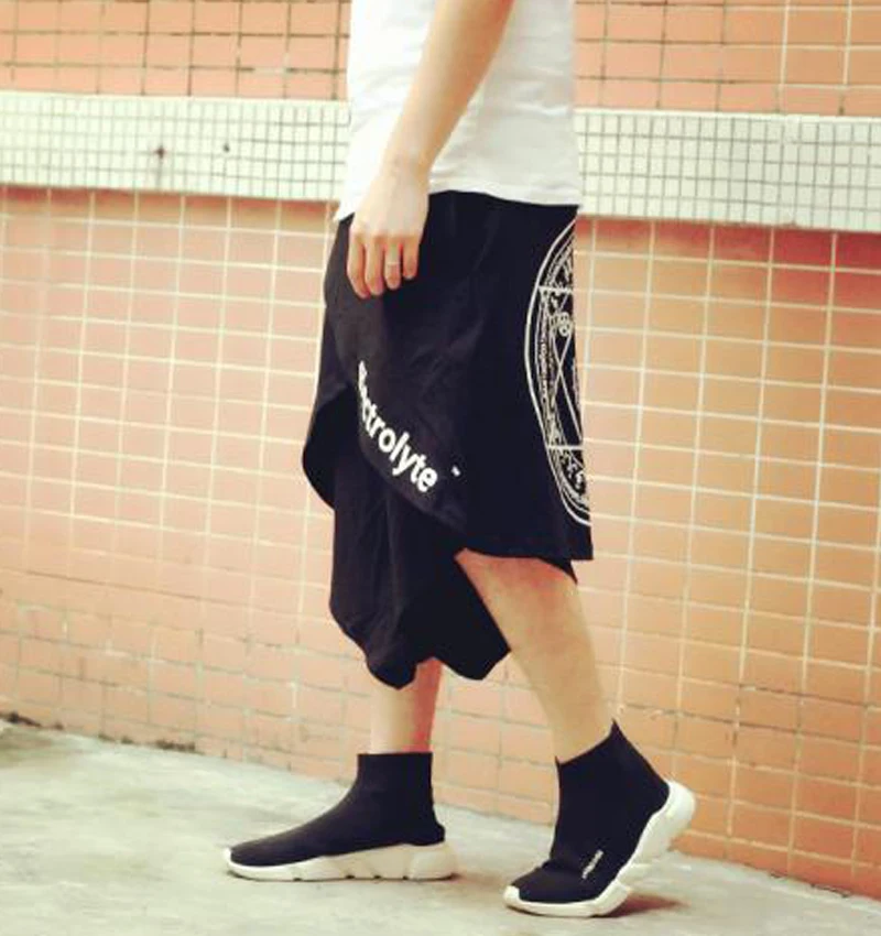 Kilt Men Shorts Black Hip Hop  (12)